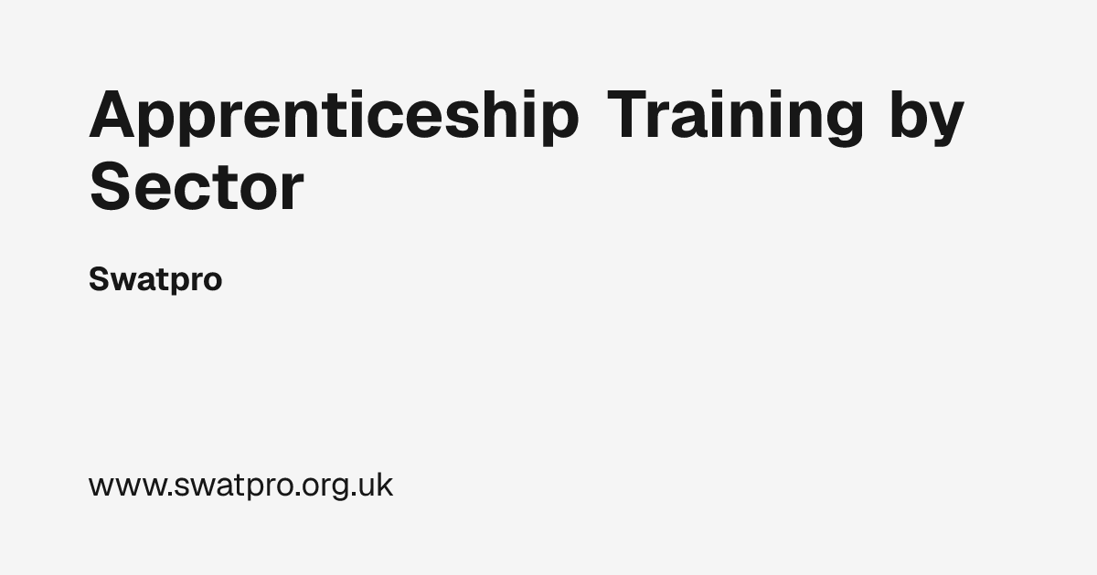 Apprenticeship Training by Sector | Swatpro