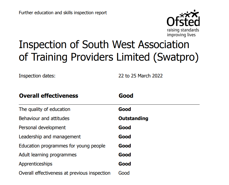 Ofsted recognises “outstanding”  attributes of Swatpro